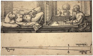 Artist Drawing a Nude with Perspective Device, 1538