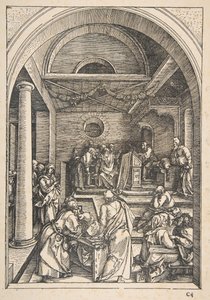 Christ among the Doctors, from The Life of the Virgin, Latin Edition, 1511