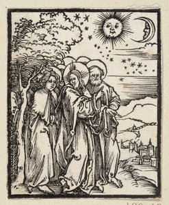 Christ Shows His Disciples the Signs in the Sky (from: Postilla, 43 Woodcuts) by Albrecht Dürer