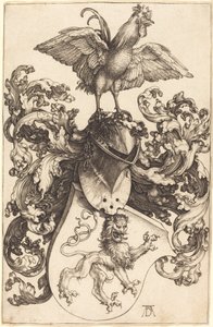 Coat of Arms with a Lion and a Cock by Albrecht Dürer