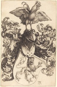 Coat of Arms with a Lion and a Cock by Albrecht Dürer