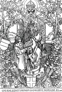 Conrad Celtes Presenting His Book Quatuor Libri Amorum to Maximilian I, 1502 by Albrecht Dürer