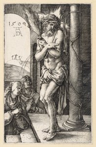 The Man of Sorrows at the Pillar of Flagellation (Copperplate Passion) by Albrecht Dürer