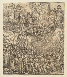 The Triumphal Arch of Emperor Maximilian I (Fragment v. 24b): The Battle Scene Top Left by Albrecht Dürer