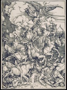 The Four Horsemen of the Apocalypse, from the series of the Apocalypse, Single Print before the Text by Albrecht Dürer