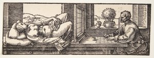 Draftsman drawing a nude by Albrecht Dürer