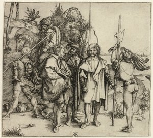 Five Landsknechte and an Oriental Man on Horseback by Albrecht Dürer