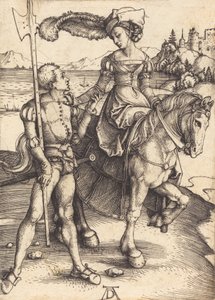 Lady on Horseback and the Lansquenet, c. 1497 by Albrecht Dürer