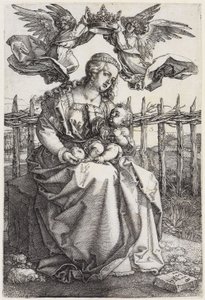 Mary with the Child, Crowned by Two Angels by Albrecht Dürer