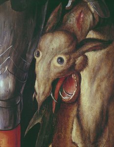 Paumgartner Altarpiece: detail of the Left Hand Wing, depicting the head of the dragon defeated by St. George (detail) by Albrecht Dürer
