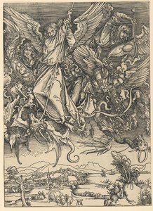 Saint Michael Fighting the Dragon, from the series The Apocalypse by Albrecht Dürer