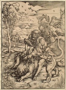 Samson Fighting with the Lion by Albrecht Dürer