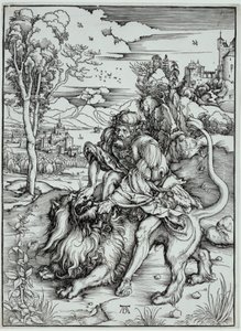 Samson Slaying the Lion by Albrecht Dürer