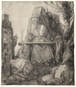 St. Jerome Seated Near a Pollard Willow by Albrecht Dürer