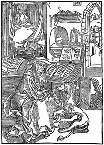 St Jerome in His Study Pulling a Thorn from a Lion
