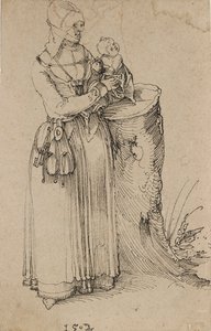 Standing Figure of a Woman holding a Child by Albrecht Dürer
