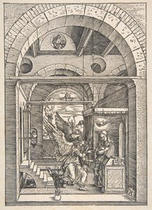 The Annunciation, from The Life of the Virgin, Latin Edition, 1511 by Albrecht Dürer