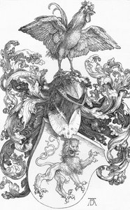 The Coat of Arms with a Lion and a Cock, c1502-1503 by Albrecht Dürer