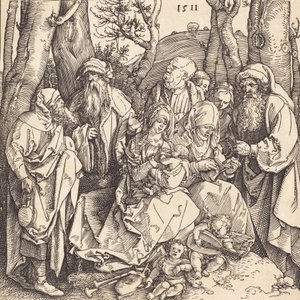 The Holy Family with Two Music-Making Angels by Albrecht Dürer