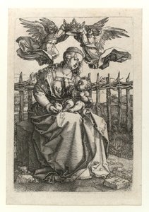 The Madonna and Child crowned by two angels