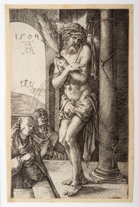 The Man of Sorrows by the Column with the Virgin and St. John from the Engraved Passion by Albrecht Dürer