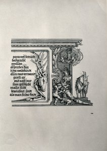 The Triumphal Arch of Emperor Maximilian I of Germany: detail of a deer-skin with an inscription lauding the Emperor