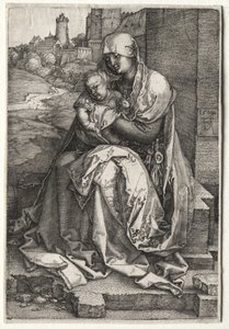 The Virgin and Child Seated by the Wall by Albrecht Dürer