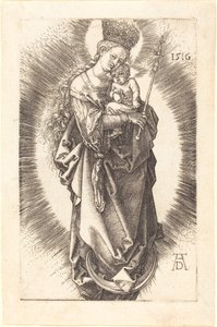 The Virgin and Child on a Crescent with a Sceptre and a Starry Crown by Albrecht Dürer