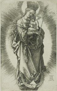 The Virgin on a Crescent with a Crown of Stars and a Scepter by Albrecht Dürer