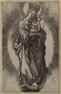 The Virgin on the Crescent with a Sceptre and a Starry Crown by Albrecht Dürer