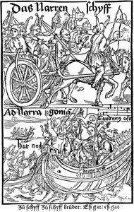 Title Page of an Edition of Ship of Fools, by Sebastian Brant by Albrecht Dürer
