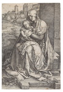 Virgin and Child Seated by the Wall by Albrecht Dürer