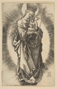Virgin on the Crescent with Scepter and Starry Crown by Albrecht Dürer