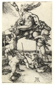 Witch Riding Backwards on a Goat by Albrecht Dürer