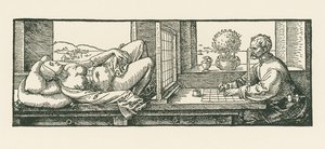 A Man Drawing a Recumbent Woman