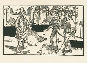 Davus, Pamphilus and Charinus, c.1492-93 by Albrecht Dürer or Duerer