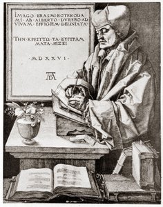 Erasmus to His Writing (Engraving by Albrecht Durer Reproduced at the Beginning of the 20th Century)