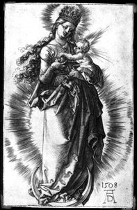 The Virgin and Child on a Crescent with a Starry Crown by Albrecht Dürer