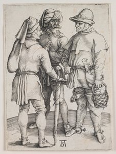 Three Peasants in Conversation by Albrecht Dürer or Duerer