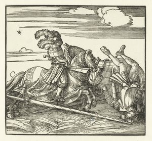 Two Riders Fighting on Horseback by Albrecht Dürer or Duerer