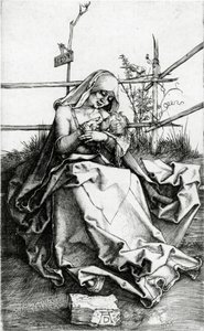 Virgin and Child Seated on a Grass Bench by Albrecht Dürer