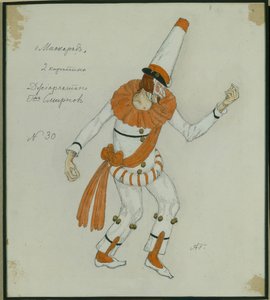 Costume Design for the Play The Masquerade by M. Lermontov by Aleksandr Jakovlevic Golovin