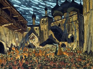 Stage design for the opera The Maid of Pskov by N. Rimsky-Korsakov