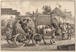 Russian Porter Carrying Wood on a Cart by Aleksandr Osipovich Orlovskii