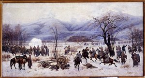 The Fourth Battle of Shipka Pass (1877-1878). Painting by Alexei Danilovich Kivshenko (1851-1895) by Aleksei Danilovich Kivshenko
