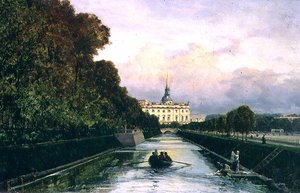 View of the Lebyazhyeva Canal looking towards the Mikhailovsky Palace, St. Petersburg by Aleksei Petrovich Bogolyubov