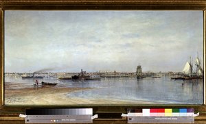 View of the Banks of the Neva River in Saint Petersburg