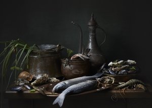 Rustic Seafood Still Life by Alena