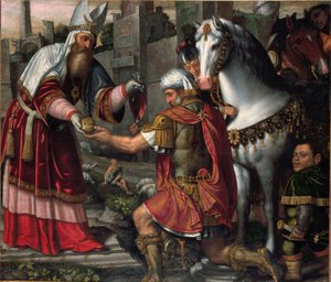 Meeting of Abraham and Melchizedek by Alessandro Bonvicino Moretto