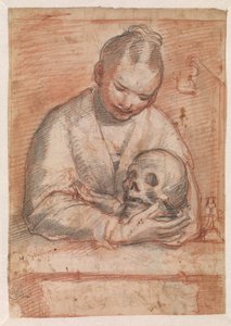 St Mary Magdalen with a Skull in Her Arms